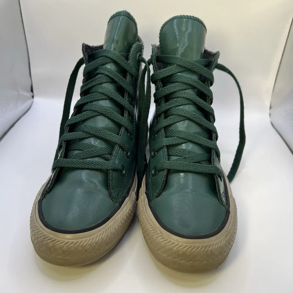 Rubber Converse Chuck Taylor Green High Top Sneakers Unisex W7 M5 Fleece Lined‎ - Picture 3 of 16